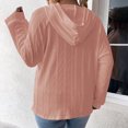 thumbnail image 4 of cfhntfmh Womens Hoodies Fall Fashion 2024 Drawstring Sweatshirts Pullover Long Sleeve Solid Color Fall Outfits, 4 of 5