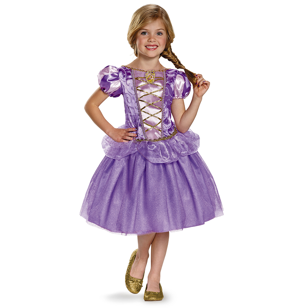 Le costume classique de « Raiponce » emmêlé de l’enfant fille