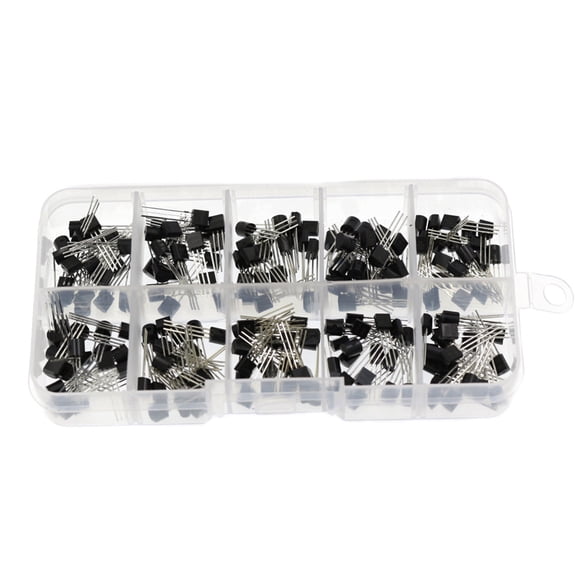 Labymos 200PCS TO-92 NPN P-NP P-ower Transistor 10 Types Values Kit Set BC337/ BC327/ 2N222/