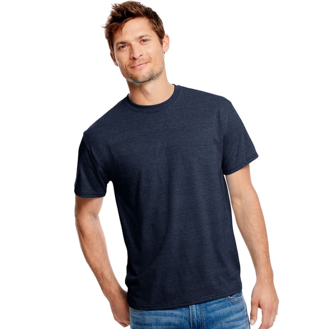 Hanes Mens X-Temp Fresh IQ Tri-Blend Performance Tee, S, Navy Heather