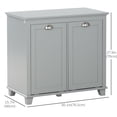 thumbnail image 3 of HOMCOM Armoire de Rangement pour Lessive à Bascule avec Panier à Deux Compartiments, Gris, 3 of 10