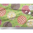 thumbnail image 3 of Soimoi Green Poly Georgette Fabric Dot & Pie Food Fabric Prints By Yard 42 Inch Wide, 3 of 5