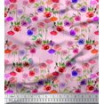 thumbnail image 1 of Soimoi Tissu en Georgette Viscose Feuilles et Imprimés Floraux de Roses au Mètre 42 Pouces de Large, 1 of 3