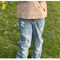 thumbnail image 3 of KIDSCOOL SPACE Girls/Boys Frayed Edge Elastic Band Inside Washed Ripped Slim Jeans,Blue,11-12 Years, 3 of 7