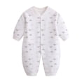 thumbnail image 1 of MeetoTime Baby Clothes Cotton Jumpsuits Buttons V-Neck Long Sleeved Long Newborn Infant Rompers Crawling Clothes, 1 of 4