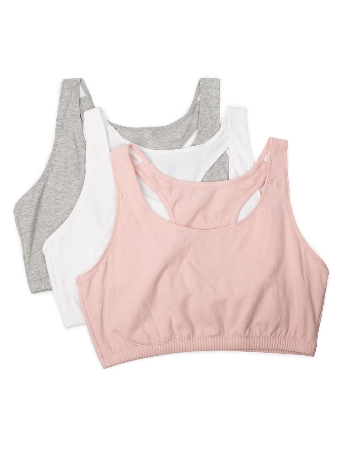 Soutien-gorge de sport en coton, style débardeur dos nageur, Fruit of the Loom pour femmes, paq. 3
