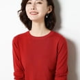 thumbnail image 1 of LNGOOR Chandail pour Femmes 2024 Col Rond Manches Longues Automne Hiver Pulls Mode Chandails Coréens Chandails de Base Chandails Ajustés en Tricot Chandails, 1 of 7