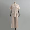 thumbnail image 4 of Ensembles Assortis de Détente pour Femmes, T-Shirts à Manches Courtes à Col Rond, Pantalons Amples à Jambes Larges, Pyjamas, Ensembles de PJs, Vêtements d'Été pour Femmes, 4 of 4