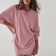 thumbnail image 4 of RXIRUCGD Sweatshirts Oversize pour Femmes 2024 Col Rond Manches Longues Tops Tricotés Pull, Rose, Taille : TG, 4 of 8