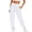 White, variant on Ladies Solid Color Drawstring Elastic Waist Casual Loose Foot Sweatpants Stretchy Waist Track Pants Zipper Womens Sports Pants Womens Casual Drawstring Pants Yoga Pants Elastic Pants Women