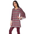 thumbnail image 2 of Moomaya Robes Tuniques Courtes Femmes Manches Kimono Kurti Imprimé Mini Tenue d'Été, 2 of 5