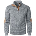 thumbnail image 4 of Fengqque Men's Fall Standing Collar Hooded Sweatshirt Jacket Knit Color Blocking Button Hooded Sweatshirt Gray 10(XL), 4 of 4