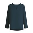 thumbnail image 5 of Yuyuzo Long Sleeve Shirts for Men Cotton Linen Notch V Neck Solid Color Casual Fall Winter Basic Tops, 5 of 5