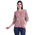 thumbnail image 2 of Moomaya Ruffle Sleeve Printed Cotton Womens Tops Plus Size Short T-Shirt Top, 2 of 4