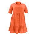 thumbnail image 4 of Gspmoly Robe d'Été, Mode d'Été pour Femmes Robe Chemise à Manches Courtes Décontractée Unie à Revers et Boutonnage, Robes Habillées pour Femmes Offres Prime, 4 of 5