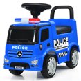 thumbnail image 1 of Patiojoy Kids Ride On Police Car 2-in-1 Toddler Push Car w/Storage Space Indoor & Outdoor Use Blue, 1 of 8