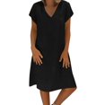 thumbnail image 1 of Kcodviy Taille Été Robe Décontractée Robes d'Été pour Femmes Coton Femmes Feminino Plus Robes Décontractées pour Femmes Grande Taille Style T-Shirt Dames Robe Midi pour Femmes Robe Robe pour Femme, 1 of 8