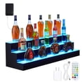 thumbnail image 4 of LED Liquor Bottle Display Shelf, 40 Inch 3-Tier Lighted Acrylic Bar Shelf, Multicolor Lighting, Remote & Wireless App Control, Wall-Mounted Rack for Home & Commercial Bar, Rectangle,40 inches, 4 of 7