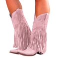 thumbnail image 3 of Kcodviy Womens Boots Comfortable Pull Women's Mid on Chunky Heel Pointed Women's Mid Toe Fringed Boots Western Women's Mid Knee High Boots Mid Women's Mid Boots, 3 of 9