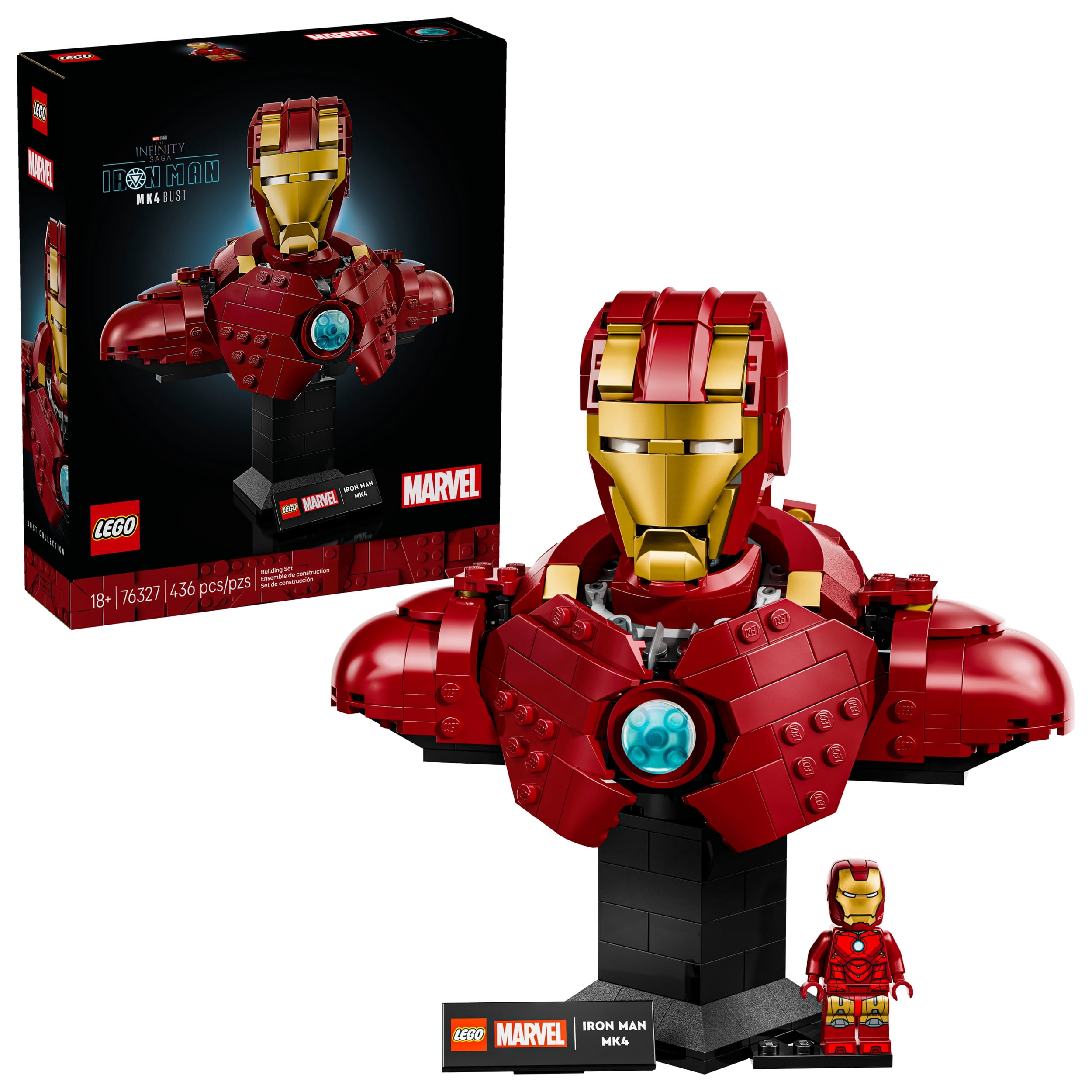 LEGO Marvel Le Buste d’Iron Man MK 4, Modèle à Construire pour Adultes avec Figurine 76327