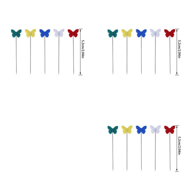 Langgg 100pcs Insect Head Quilting Pins Stainless Extra Fine Sewing for Dressmaker Jewelry Decoration 3Set