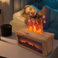 thumbnail image 1 of Fireplace Essential Oil Diffuser,180ml Wood Grain Ultrasonic Humidifier, 7 - Color LED Mood Light, Auto Shut - Off & Quiet Aromatherapy Diffuser for Home, Bedroom, Office, 1 of 7