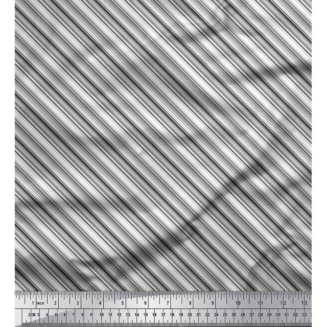 Soimoi Rayon Fabric Diagonal Stripe Print Fabric by The Yard 56 Inch Wide