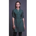 thumbnail image 3 of Bimba Kurtis Indiennes Courtes pour Femmes Tunique Imprimée Chemise à Manches Roulées, 3 of 6