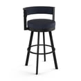 thumbnail image 1 of Amisco Browser 26 in. Swivel Counter Stool - Navy Blue Faux Leather / Black Metal, 1 of 9