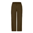 thumbnail image 3 of Children's Solid Color Stretch-Belt Work Pants with Pockets, Medium Size Casual Baggy Pants, Adult Version, 3 of 6