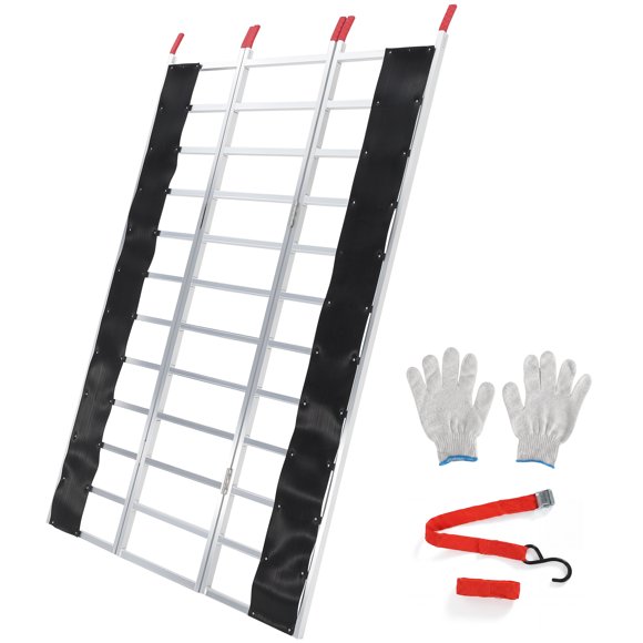 Ourlova Heavy Duty Aluminum Tri Fold Loading Ramp-– lbs Capacity-Ideal for Indoor Outdoor Use Home Garage Organization 1500lb