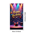 thumbnail image 1 of Musical Theme Happy Birthday Banner with Guitar and Notes Decorations Background Backdrop for Birthday Party Photography Props and Party Decor Supplies, 1 of 4