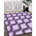 thumbnail image 3 of Ahgly Company Tapis Rond Lavable en Machine Intérieur Transitionnel Rebecca Violet, 8 Pieds Rond, 3 of 7