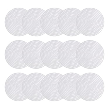 Unique Bargains Plastic Mesh Canvas Sheet 7.7cm/ 3' White Round Blank Canvas for Embroidery Needlepoint, Knit Crochet Mesh, Pack of 30
