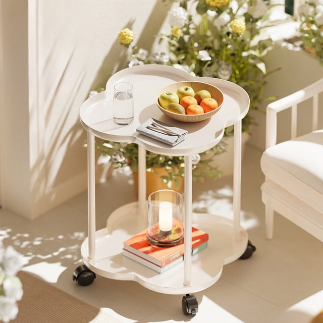 CaiYueKe Chariot de Rangement Portatif à Roulettes avec Roues, Table d'Appoint Mobile pour Salon Chambre Bureau, Étagère Organisatrice Multifonction, Support Utilitaire en Plastique Robuste, Chariot Roulant à Assemblage Facile