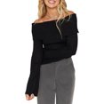 thumbnail image 1 of Gupgi Women Sweaters Long Sleeve Off Shoulder Solid Knit Pullover Tops for Daily, 1 of 6