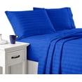 thumbnail image 1 of 700 Thread Count 100% Egyptian Cotton 4-Piece Bed Sheet Set (1 Flat, 1 Fitted Sheet, 2 Pillow Covers) 18 Inches Deep Pocket Size Stripe Pattern, 1 of 4