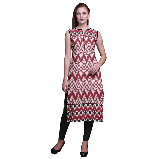 Bimba Kurti Droite Imprimée pour Femmes Sans Manches Tenue d'Été Kurta Tunique X-Small