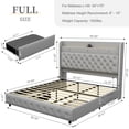 thumbnail image 4 of SIBEDS Full LED Bed Frame with Galaxy Projector, Charging Station, 52" Headboard & 2 Drawers, No Box Spring Required, PU Grey, 4 of 9