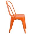 thumbnail image 3 of Orange Metal Indoor-Outdoor Stackable Chair, 3 of 9