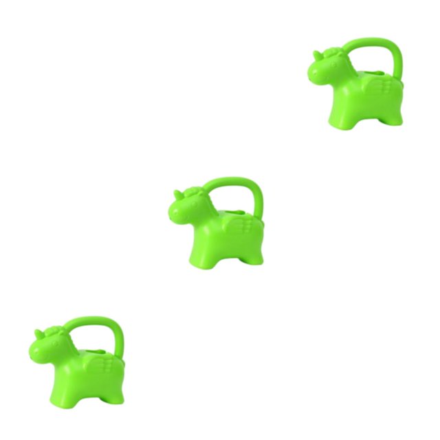 Decodeary Pot d'Eau de Jardinage Animaux de Bande Dessinée Compacts et Portables Forme Poignée Pratique Poney Vert 3Set