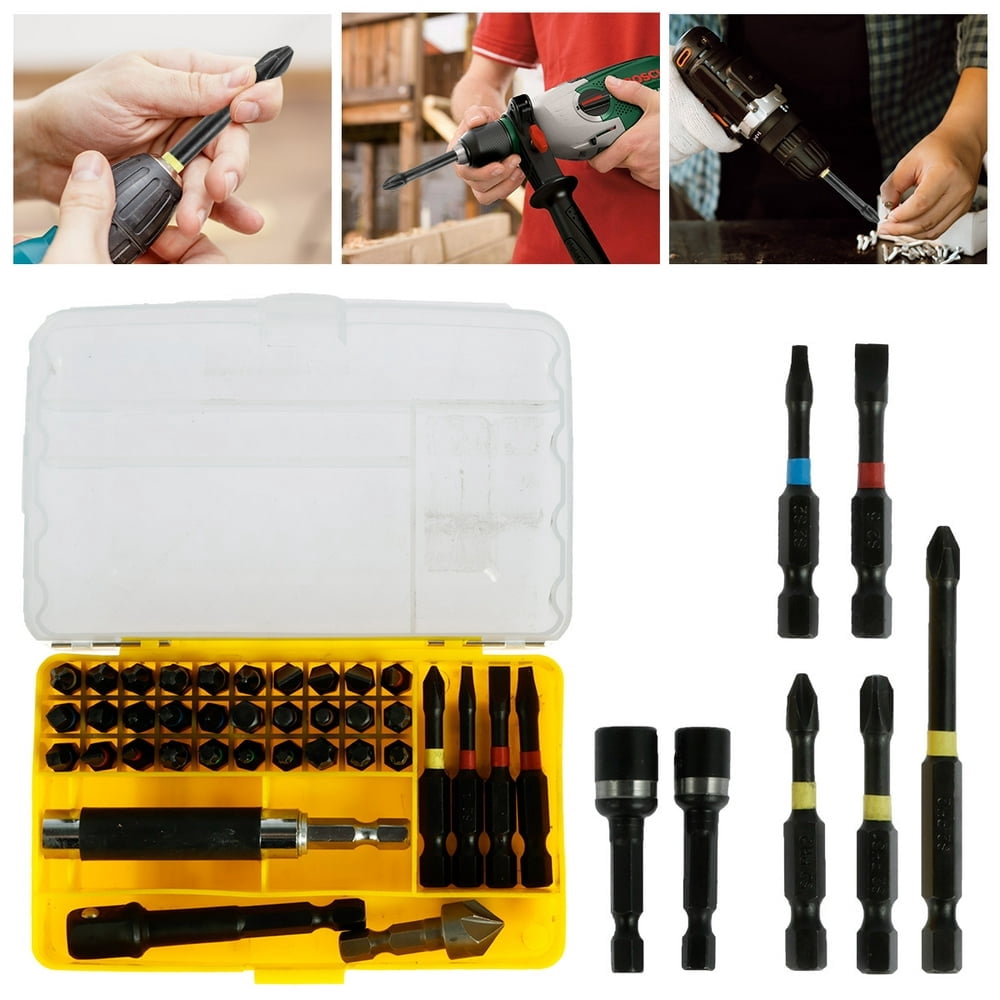 44Pcs Impact Screw Driver Bit Set Hex Allen Bits Nut Driver for Power Screwdriver