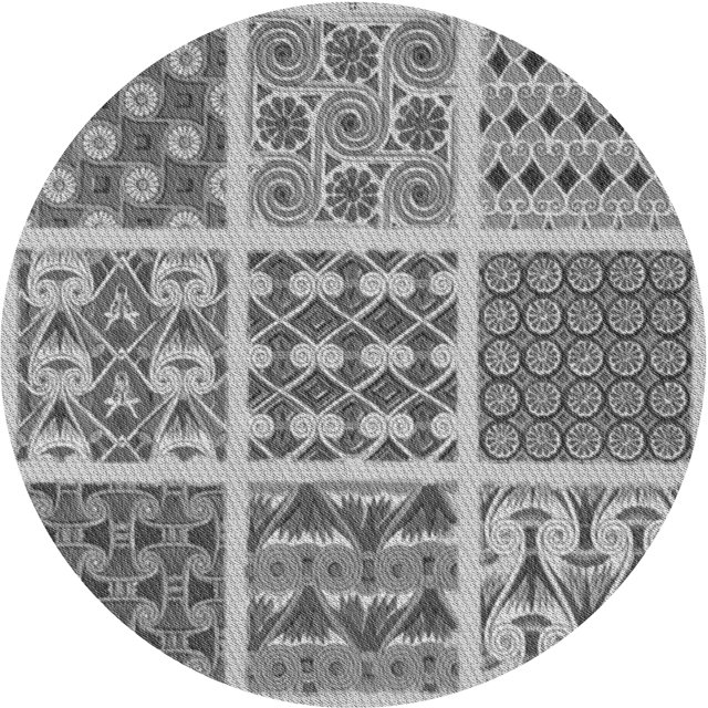 Ahgly Company Tapis Rond Lavable en Machine Intérieur Transitionnel Gris Nuage Gris, 8 Pieds Rond