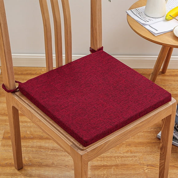 Coussin de Chaise de Salle à Manger 40x40 cm Coussin d'Assise Épais - Lin Lavable, Éponge Douce, Attaches Antidérapantes, Housse - Coussin d'Assise de Chaise de Salle à Manger pour la Maison et le Bureau