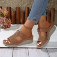 thumbnail image 3 of Womens Orthopedic Wedge Slides Sandals for Plantar Fasciitis Comfortable Arch Support Dressy Slip on, 3 of 5