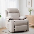 thumbnail image 1 of Lnsenfin Manual Small Recliner Chair for Small Spaces Linen Living Room,Beige, 1 of 6