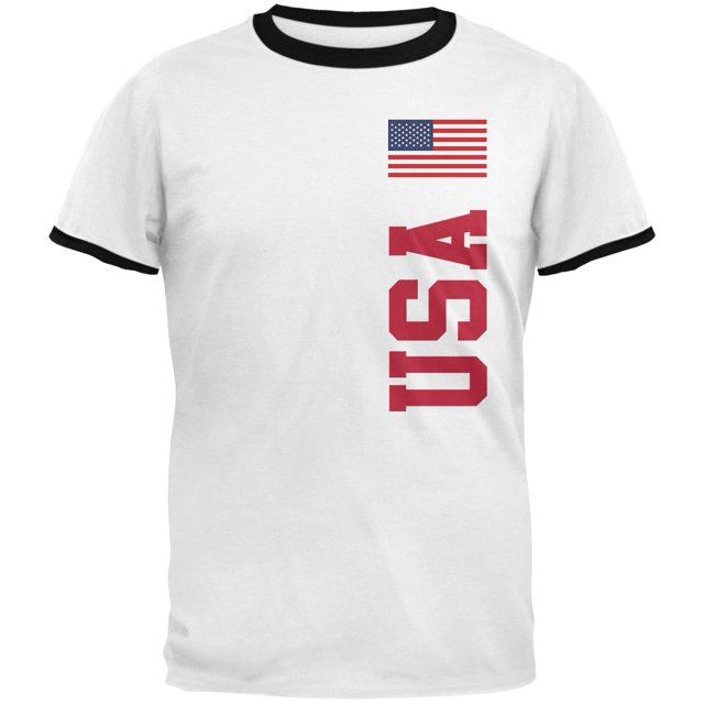 World Cup USA T-Shirt à Col Contrastant pour Hommes