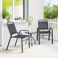 thumbnail image 2 of Outsunny Outdoor Dining Chairs Set of 2, Stackable Patio Chairs, Black, 2 of 10