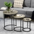thumbnail image 2 of HOMCOM Ensemble de 3 Tables Gigognes, Table Basse Ronde, Tables d'Appoint Empilables, 2 of 10