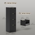 thumbnail image 3 of HOMCOM 4 Drawer File Cabinet Fluted Vertical Filing Cabinet with Lock Black, 3 of 10
